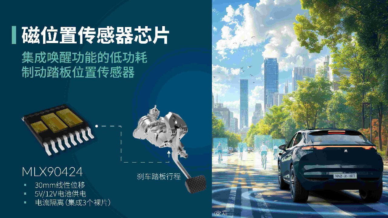 Melexis創(chuàng)新推出集成喚醒功能的汽車制動(dòng)踏板位置傳感器芯片方案